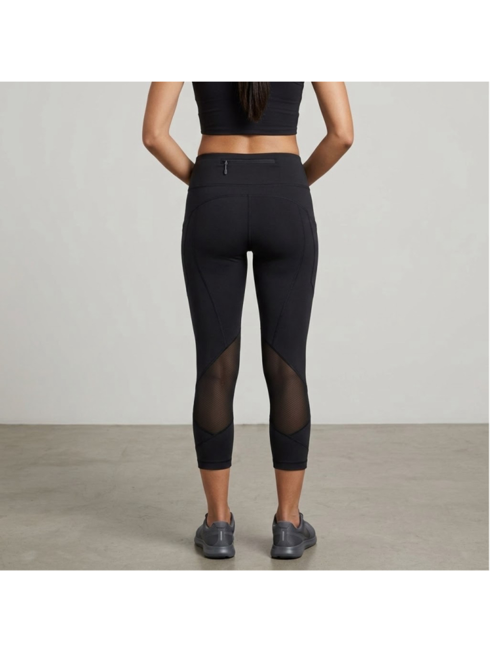 Lululemon Pace Rival Crop 22 Womens Leggings Mesh Pocket Black 4 Activewear Gym